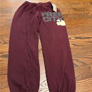 Freecity Burgundy Track Pants